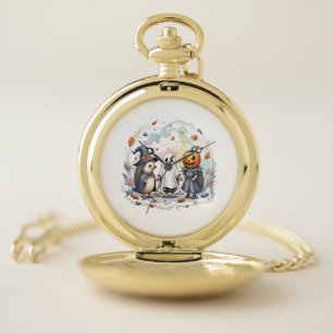 Cute Halloween Hedgehogs Costume Pocket Watch