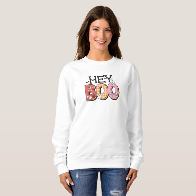 Cute Halloween Hey Boo Sweatshirt (Front Full)