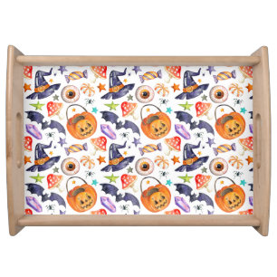 Cute Halloween illustration  Wrapping Paper Bath M Serving Tray