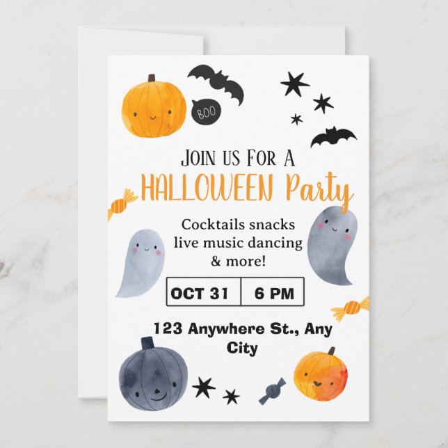 Cute Halloween Invitation | Kids & Family (Front)