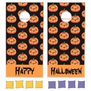 Cute Halloween Jack O Lantern Cornhole Set