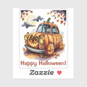 Cute Halloween Jack O Lantern Pumpkin Car Spooky Sticker