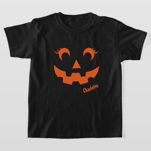 Cute Halloween Jack OLantern Personalized Pumpkin T_Shirt