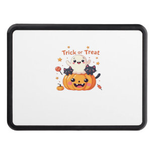 Cute Halloween - Kawaii Ghost and Black Cats Class Hitch Cover