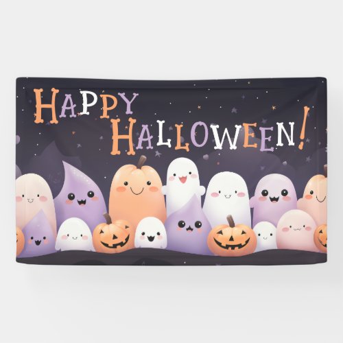 Cute Halloween Kawaii Ghost Banner