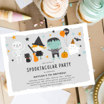 Cute Halloween Kids Birthday Invitation