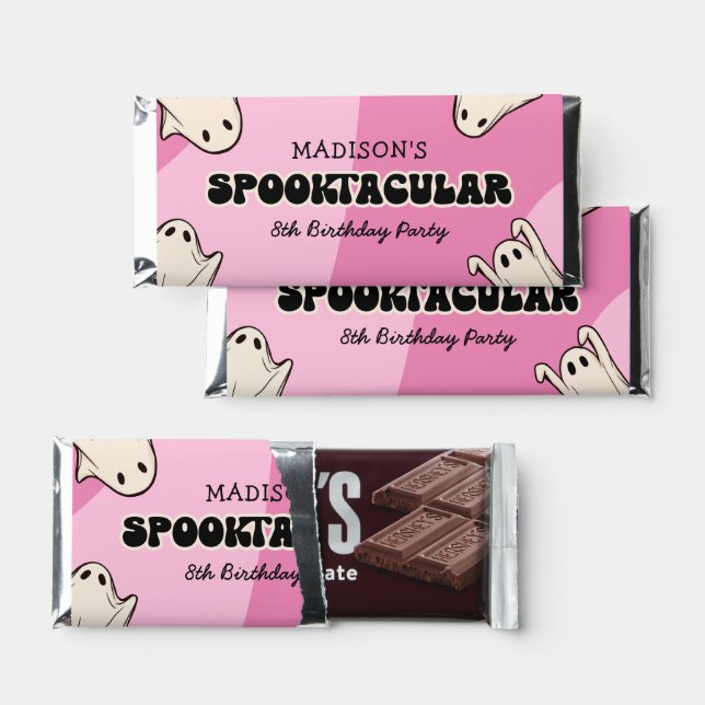 Cute Halloween Kids Birthday Party Hershey Bar Favors (Front)