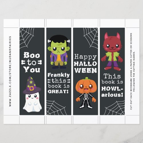 Cute Halloween Kids Bookmarks