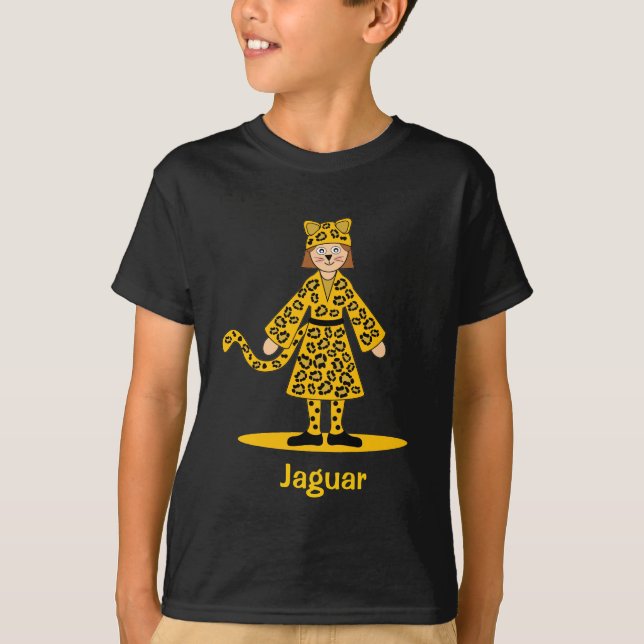 Cute Halloween Kids -- Jaguar Costume T-Shirt (Front)