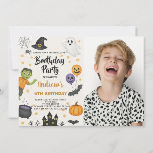 Cute Halloween Kids Party Invitation with photo