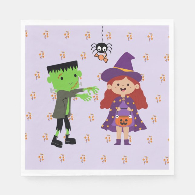 Cute Halloween Kids Party Napkins (Front)