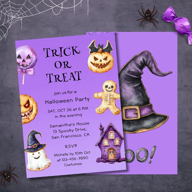 Cute Halloween Kids Party Trick or Treat Invitation (Creator Uploaded)