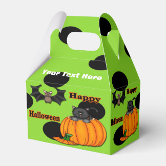 Cute Halloween Kitten, Bat Gable Favor Box
