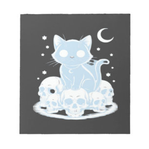 Cute Halloween Kitten Cat Gothic Aesthetic Essenti Notepad