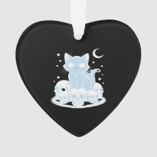 Cute Halloween Kitten Cat Gothic Aesthetic Essenti Ornament