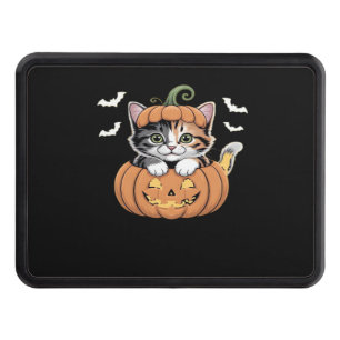 Cute Halloween Kitten in a Pumpkin Classic T-Shirt Hitch Cover