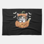 Cute Halloween Kitten in a Pumpkin Classic T-Shirt Kitchen Towel