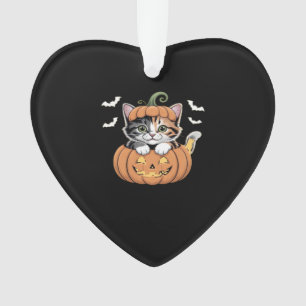 Cute Halloween Kitten in a Pumpkin Classic T-Shirt Ornament