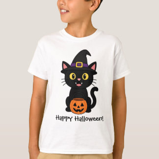 Cute Halloween Kitty Graphic T-Shirt