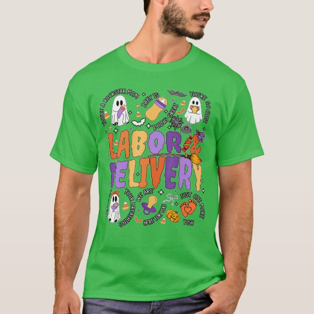 Cute Halloween Labor and Delivery Nurse Halloween  T-Shirt (Front)