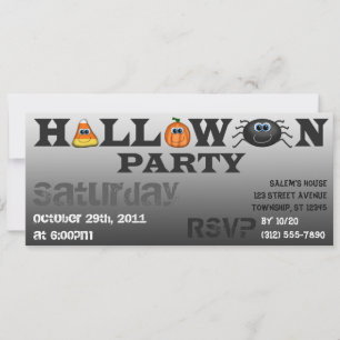 Cute Halloween Letters Party Invitation