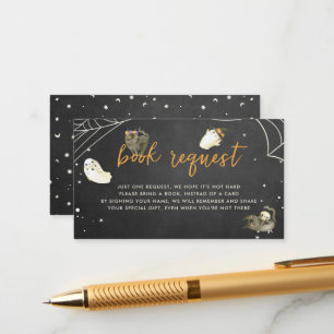 Cute Halloween Little Boo Baby Shower Book Request Enclosure Card