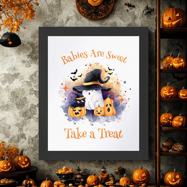 Cute Halloween Little Boo Baby Shower Favor Sign  (Creator Uploaded)