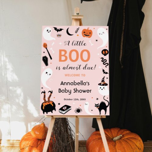 Cute Halloween Little Boo Baby Shower Welcome Foam Board