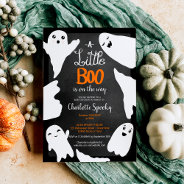 Cute Halloween Little Boo Ghosts Baby Shower Invitation at Zazzle