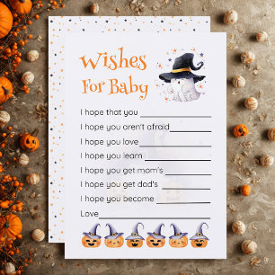 Cute Halloween Little Boo is Due Wishes For Baby  Invitation