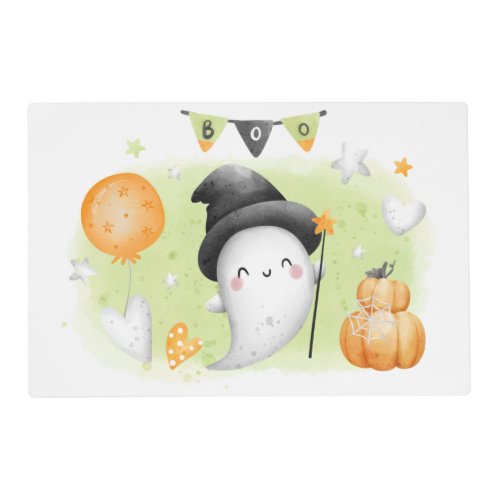 Cute Halloween Little Boo Placemat Laminated