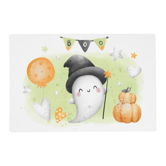 Cute Halloween Little Boo Placemat Laminated (Front)