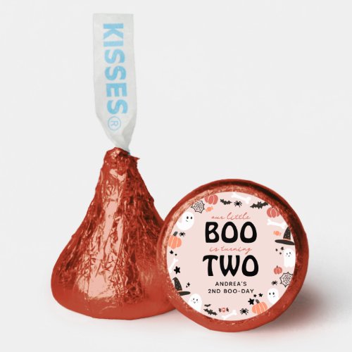 Cute Halloween Little BOO turning TWO 2nd Birthday Hersheys Kisses