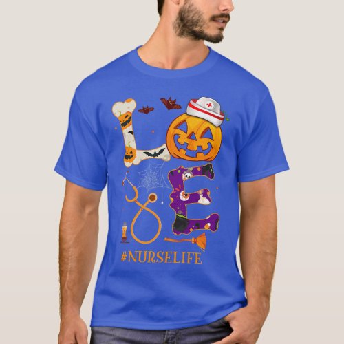 Cute Halloween Love Nurse Ghost Boo Nursing Staff  T_Shirt