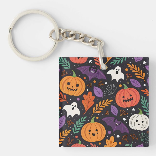 Cute Halloween Magic Pattern Keychain (Front)