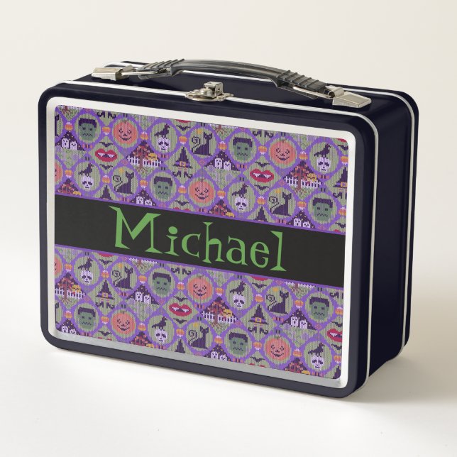 Cute Halloween Metal Lunch Box (Front)