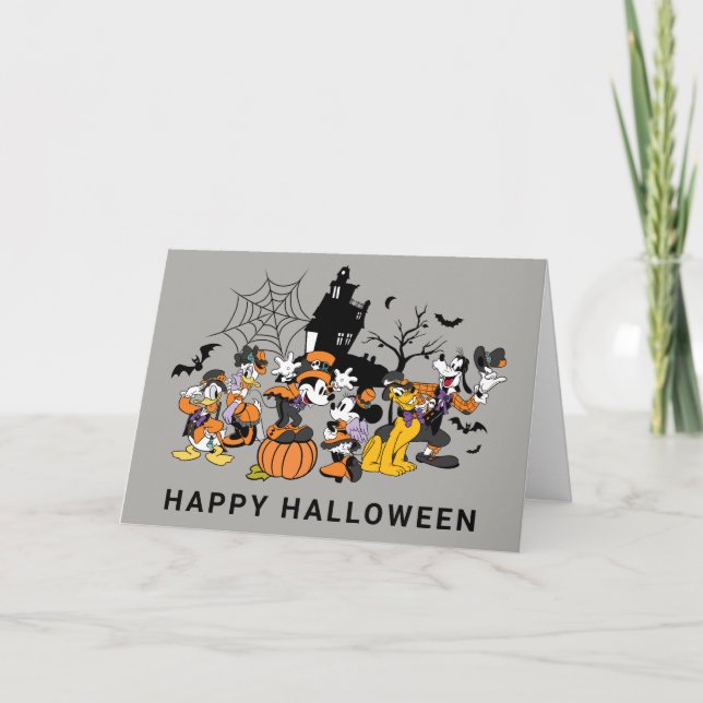 Cute Halloween Mickey and Friends Card (Front)