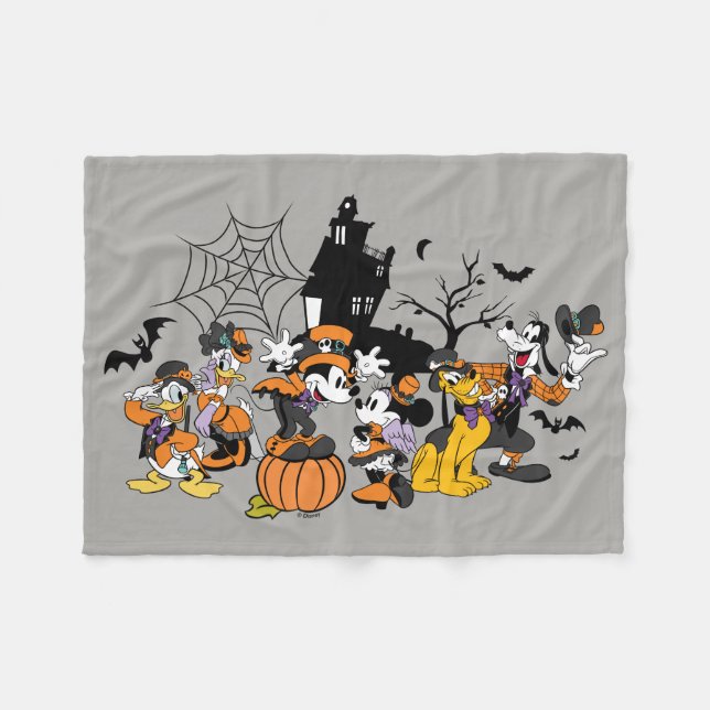 Cute Halloween Mickey and Friends Fleece Blanket (Front (Horizontal))