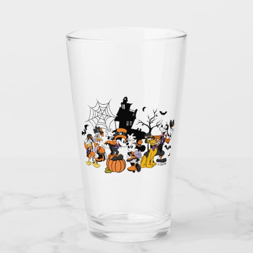 Cute Halloween Mickey and Friends Glass