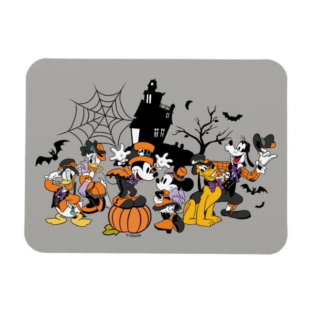 Cute Halloween Mickey and Friends Magnet (Horizontal)