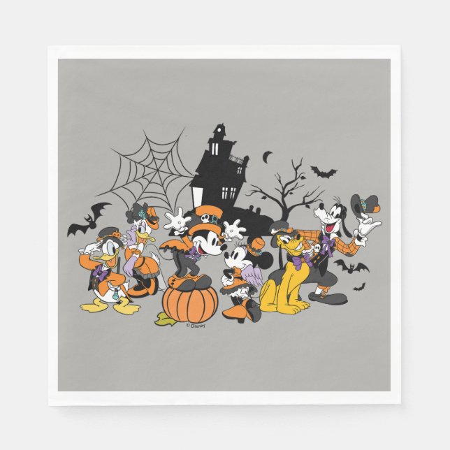 Cute Halloween Mickey and Friends Napkins (Front)