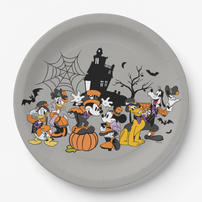 Cute Halloween Mickey and Friends Paper Plate