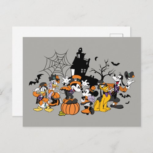 Cute Halloween Mickey and Friends Postcard