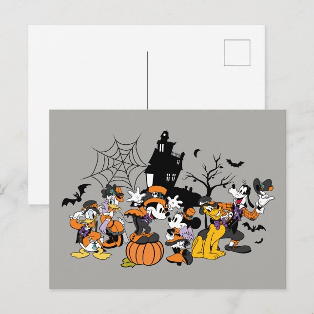 Cute Halloween Mickey and Friends Postcard (Front/Back)