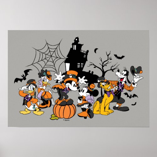 Cute Halloween Mickey and Friends Poster