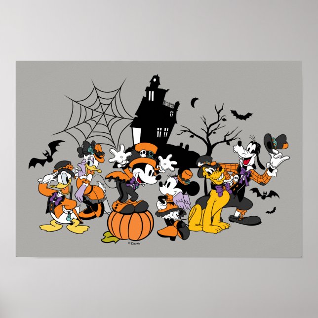 Cute Halloween Mickey and Friends Poster (Front)