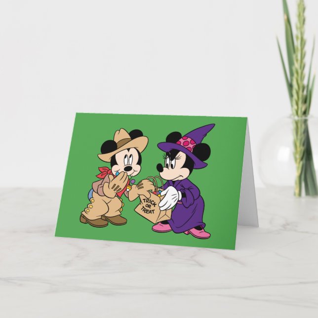 Cute Halloween Mickey and Minnie Card (Front)