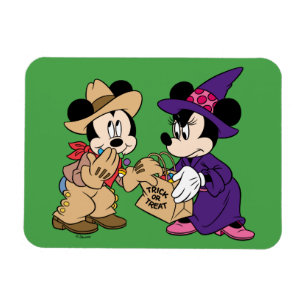 Cute Halloween Mickey and Minnie Magnet