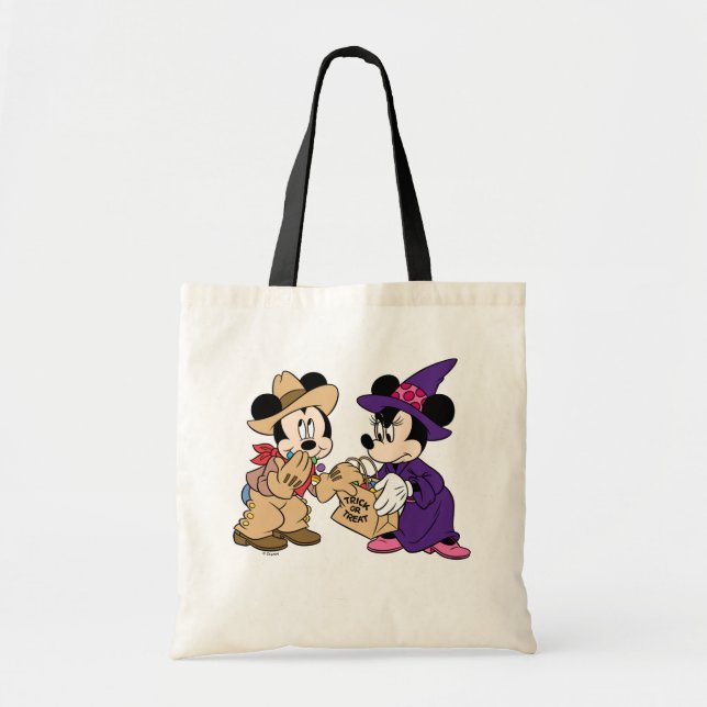 Cute Halloween Mickey and Minnie Tote Bag (Front)