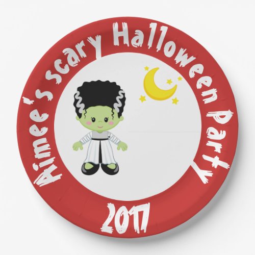 Cute Halloween Monster Girl Halloween Party Paper Plates